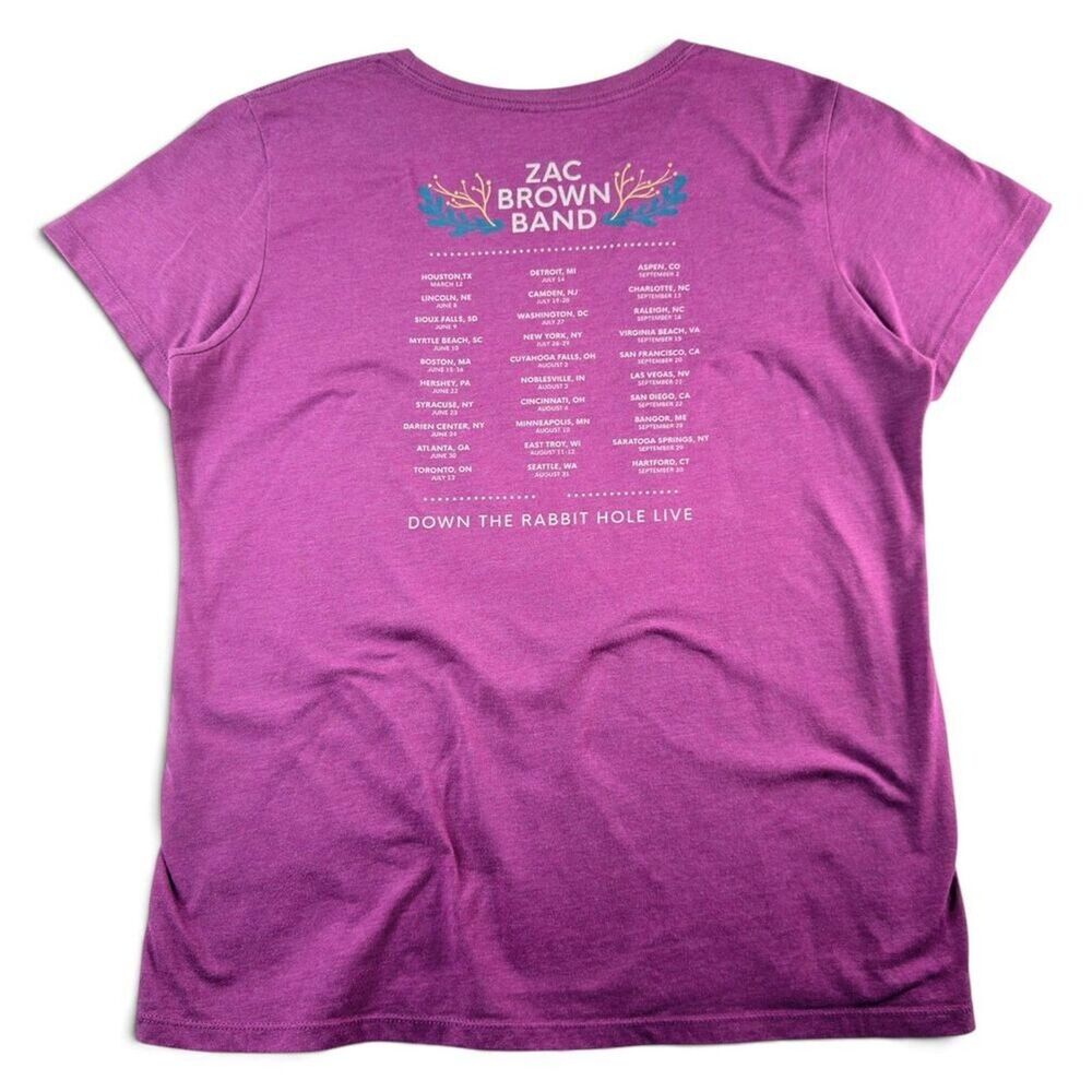 zac brown band down the rabbit hole live tour t shirt purple 2xl tour dates - Picture 2 of 6